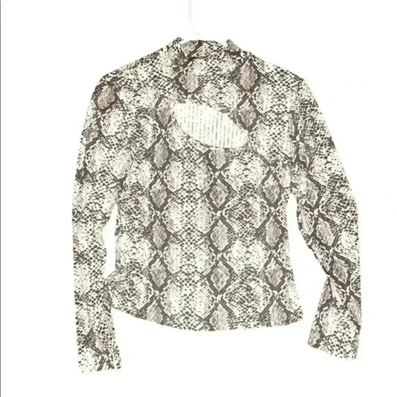 Faded Rose Animal Print Top with cutout above chest - Picture 1 of 4